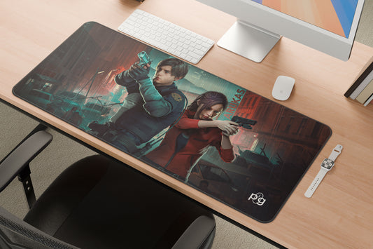 Resident Evil 2 Leon S Kennedy And Claire Redfield - XXL and XXXXL Mouse Pad - PixelGears