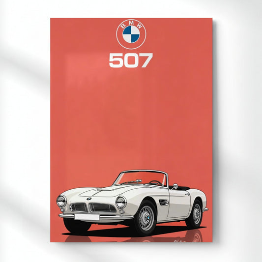 BMW 507 Roadster Royalty  Metal Poster | Aesthetic Pop Art Wall Decor & Painting