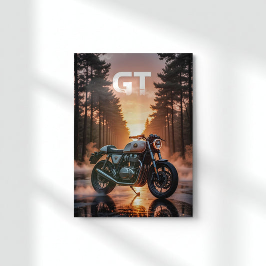Royal Enfield Continental GT Metal Poster | Cafe Racer Motorcycle Wall Art Decor