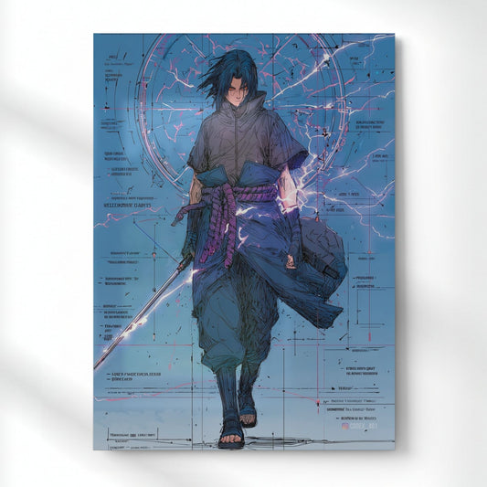 Sasuke: The Chidori Path Metal Poster | Aesthetic Pop Art Wall Decor & Painting