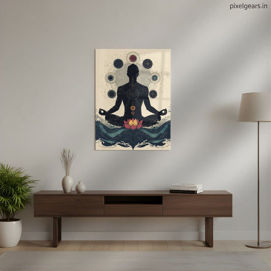 Seven Chakras Metal Poster | Aesthetic Pop Art Wall Decor & Painting