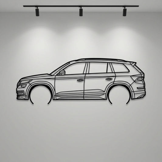 Skoda Kodiaq Metal Wall Art Car Silhouette | Personalized Car Gift For Men - PixelGears