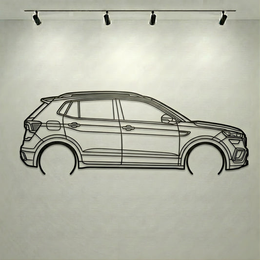 Skoda Kushaq Metal Wall Art Car Silhouette | Personalized Car Gift For Men - PixelGears
