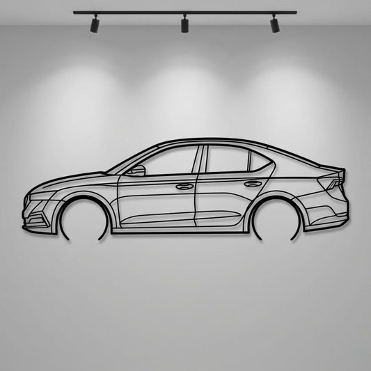 Skoda Octavia Metal Wall Art Car Silhouette | Personalized Car Gift For Men - PixelGears