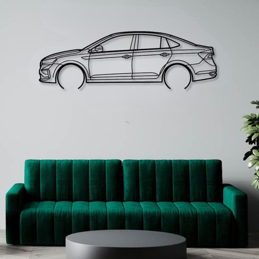 Skoda Slavia Metal Wall Art Car Silhouette | Personalized Car Gift For Men - PixelGears