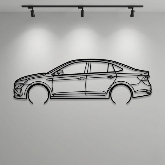 Skoda Slavia Metal Wall Art Car Silhouette | Personalized Car Gift For Men - PixelGears