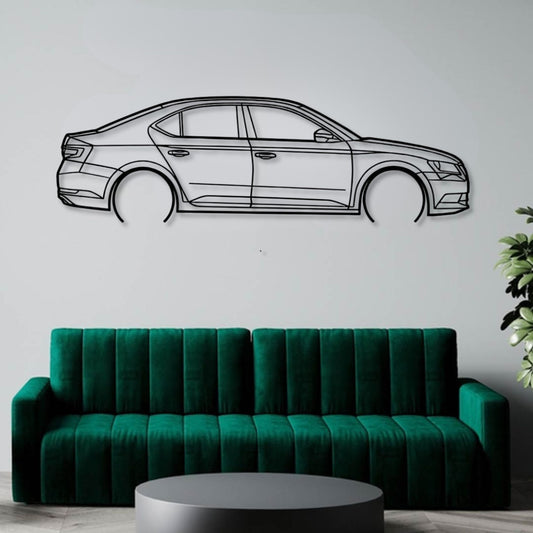 Skoda Superb Metal Wall Art Car Silhouette | Personalized Car Gift For Men - PixelGears