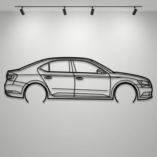 Skoda Superb Metal Wall Art Car Silhouette | Personalized Car Gift For Men - PixelGears