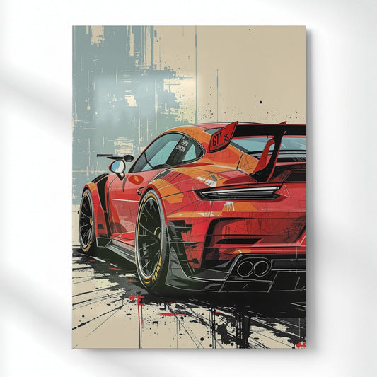 Splash of Speed Metal Poster | Aesthetic Pop Art Wall Decor & Painting