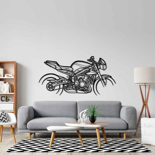 Street Triple 2019 Metal Wall Art Bike Silhouettes | Wall Decor | Gift For Men - Pixelgears