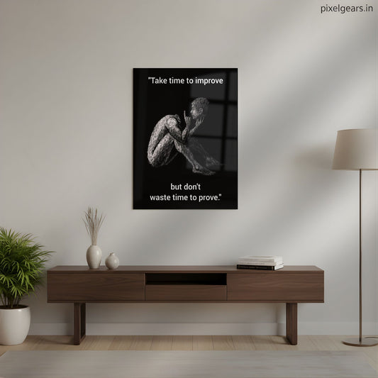 Take Time To Improve Metal Poster | Aesthetic Pop Art Wall Decor & Painting