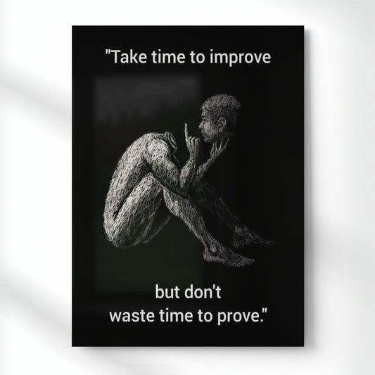Take Time To Improve Metal Poster | Aesthetic Pop Art Wall Decor & Painting