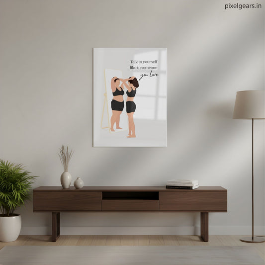 Talk To Yourself with Love Metal Poster | Aesthetic Pop Art Wall Decor & Painting