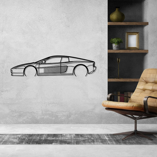 Ferrari Testarossa Metal Wall Art Car Silhouette | Personalized Car Gift For Men - PixelGears