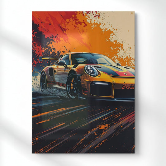 The Brushstroke Racer Metal Poster | Aesthetic Pop Art Wall Decor & Painting