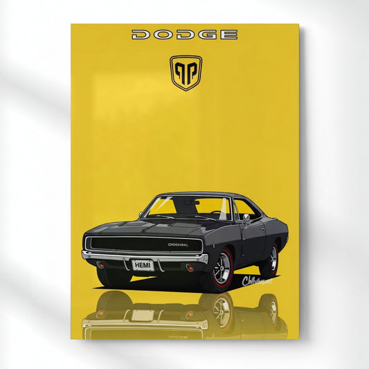 The Classic Dodge Metal Poster | Aesthetic Pop Art Wall Decor & Painting