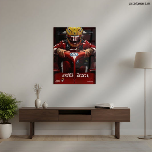 The Ferrari pilot Metal Poster | Aesthetic Pop Art Wall Decor & Painting