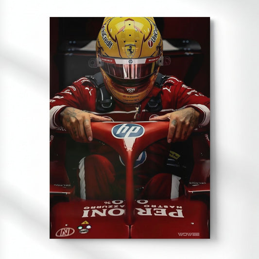 The Ferrari pilot Metal Poster | Aesthetic Pop Art Wall Decor & Painting