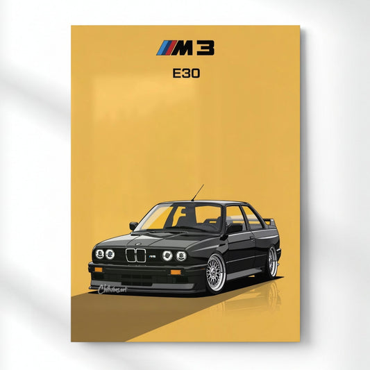The Original M3 E30-Power Metal Poster | Aesthetic Pop Art Wall Decor & Painting