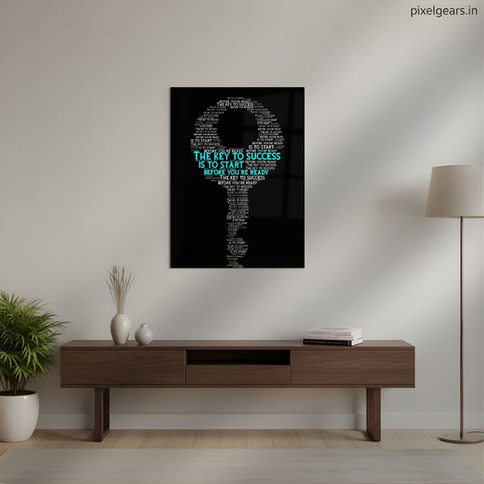 The Key to Success Metal Poster | Aesthetic Pop Art Wall Decor & Painting