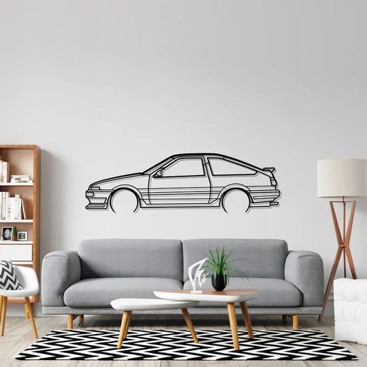 Toyota AE86 Metal Wall Art Car Silhouette | Personalized Car Gift For Men - PixelGears