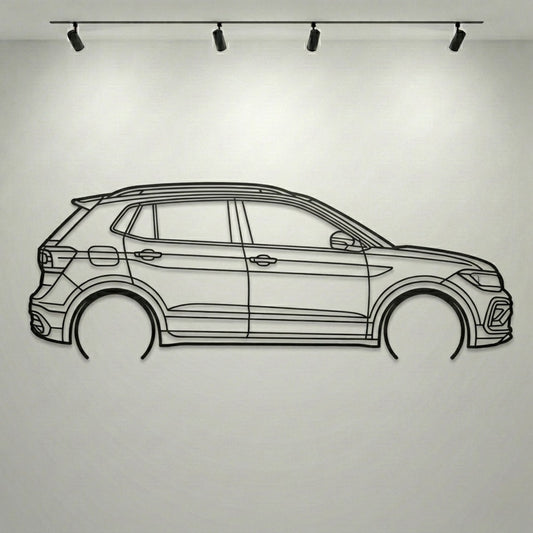 Volkswagen Taigun Metal Wall Art Car Silhouette | Personalized Car Gift For Men - PixelGears
