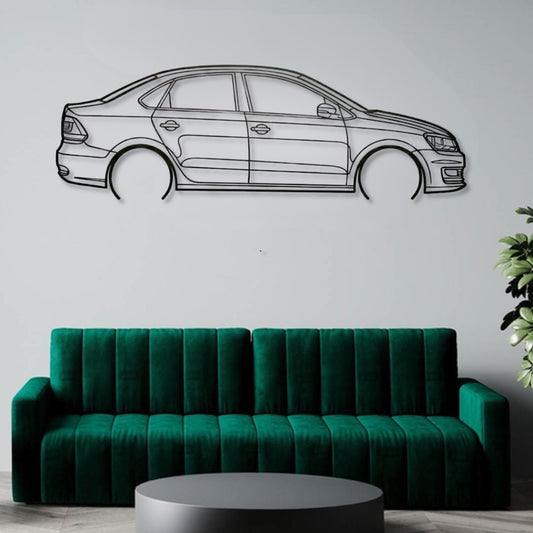 Volkswagen Vento Metal Wall Art Car Silhouette | Personalized Car Gift For Men - PixelGears