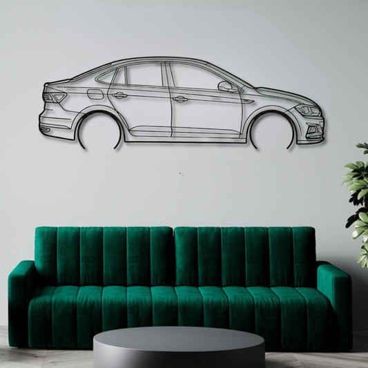 Volkswagen Virtus Metal Wall Art Car Silhouette | Personalized Car Gift For Men - PixelGears