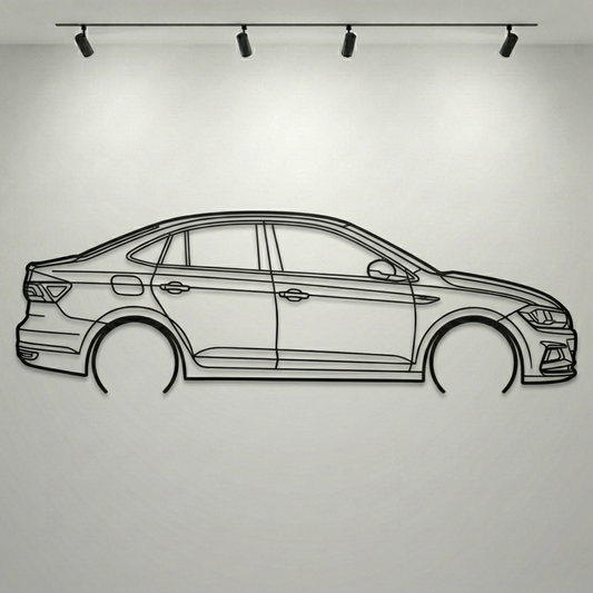 Volkswagen Virtus Metal Wall Art Car Silhouette | Personalized Car Gift For Men - PixelGears