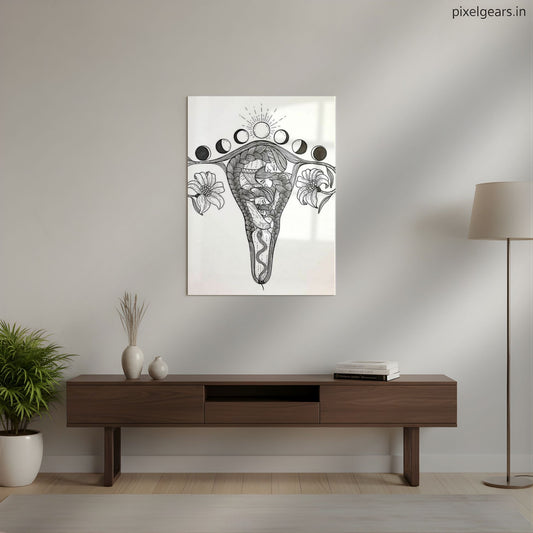 Womb of Creation Portal  Metal Poster | Aesthetic Pop Art Wall Decor & Painting