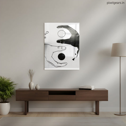 Yin Yang in Balance Metal Poster | Aesthetic Pop Art Wall Decor & Painting