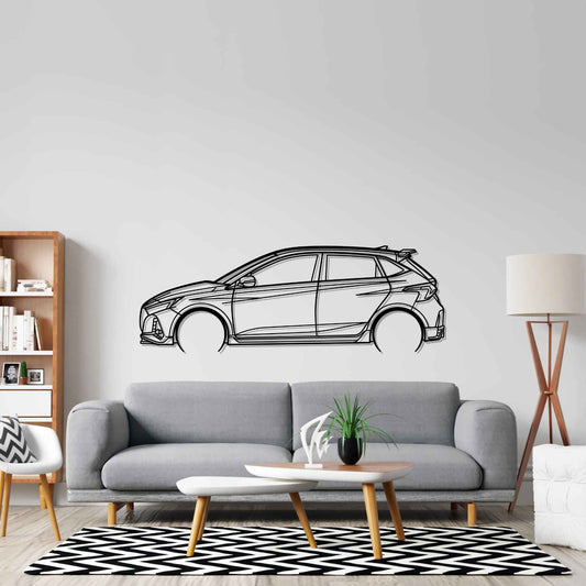 Hyundai i20 N 2022 Metal Wall Art Car Silhouette | Personalized Car Gift For Men - PixelGears
