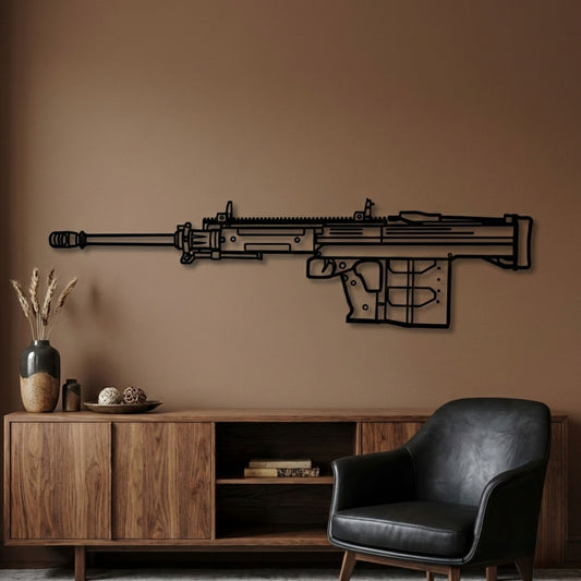 AMR Silhouette BGMI Metal Gun Silhouette Wall Art - PixelGears